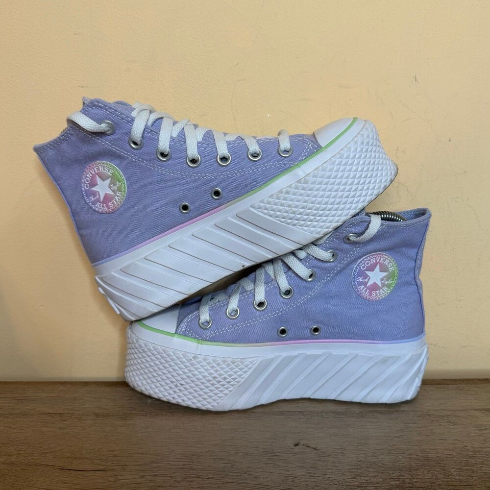 Converse CTAS Hi 2X Lift Platform Women's Sneakers size 5.5 shoes purple